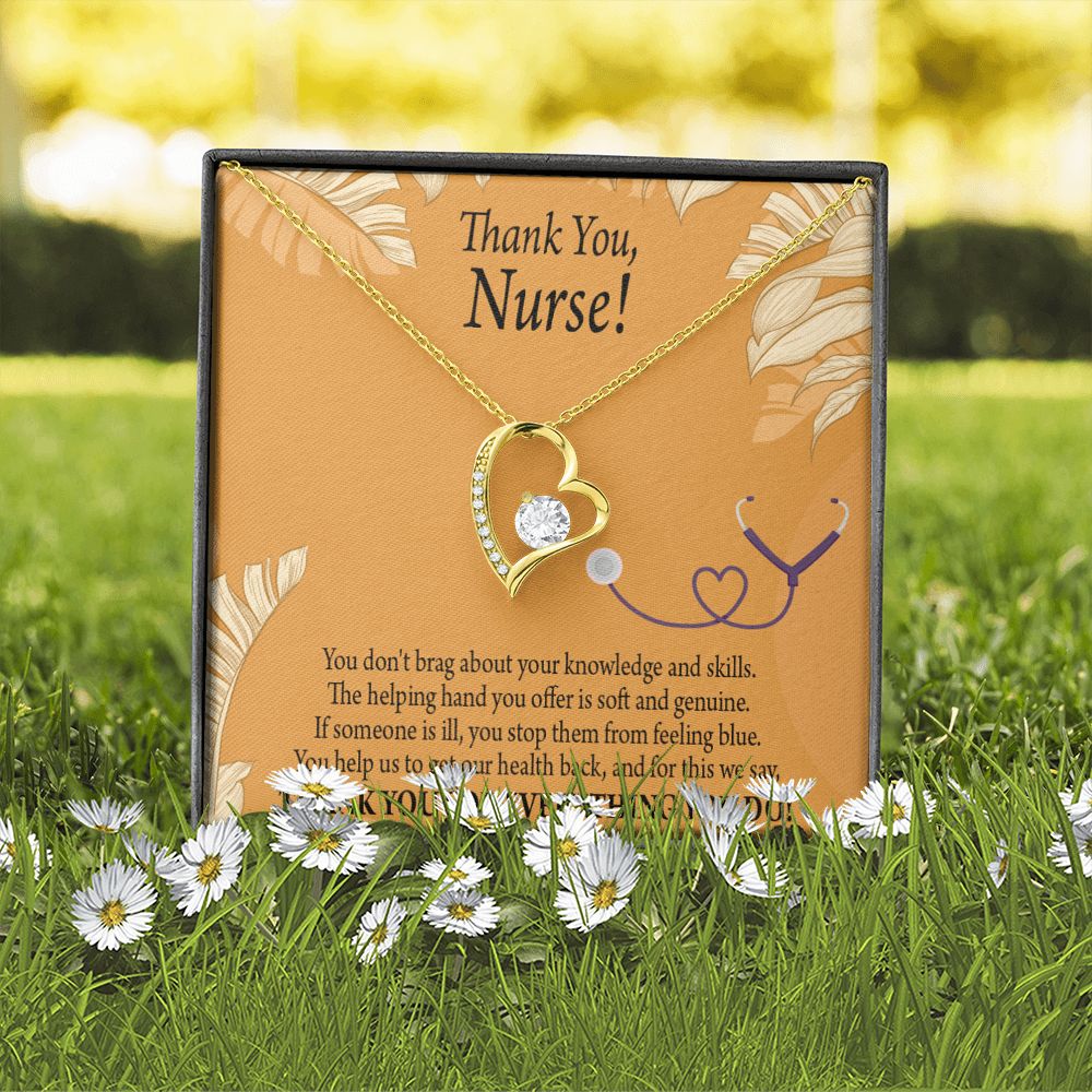 Thank You Nurse Gift Forever Necklace w Message Card-Express Your Love Gifts