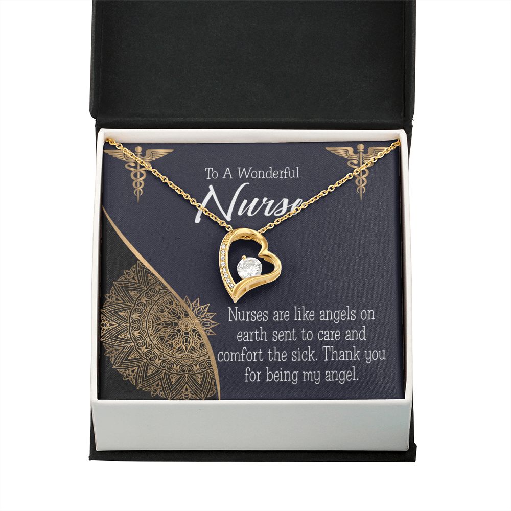 Nurses are Like Angels Forever Necklace w Message Card-Express Your Love Gifts