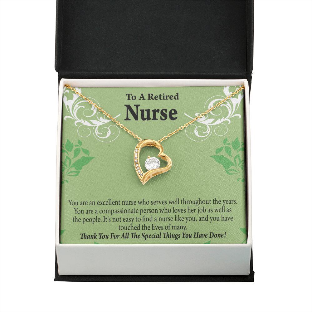 Retired Nurse Thank You Forever Necklace w Message Card-Express Your Love Gifts