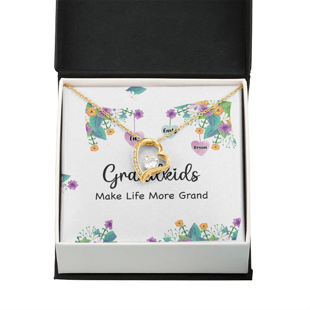 Grandkids Make Life More Grand Forever Necklace w Message Card-Express Your Love Gifts