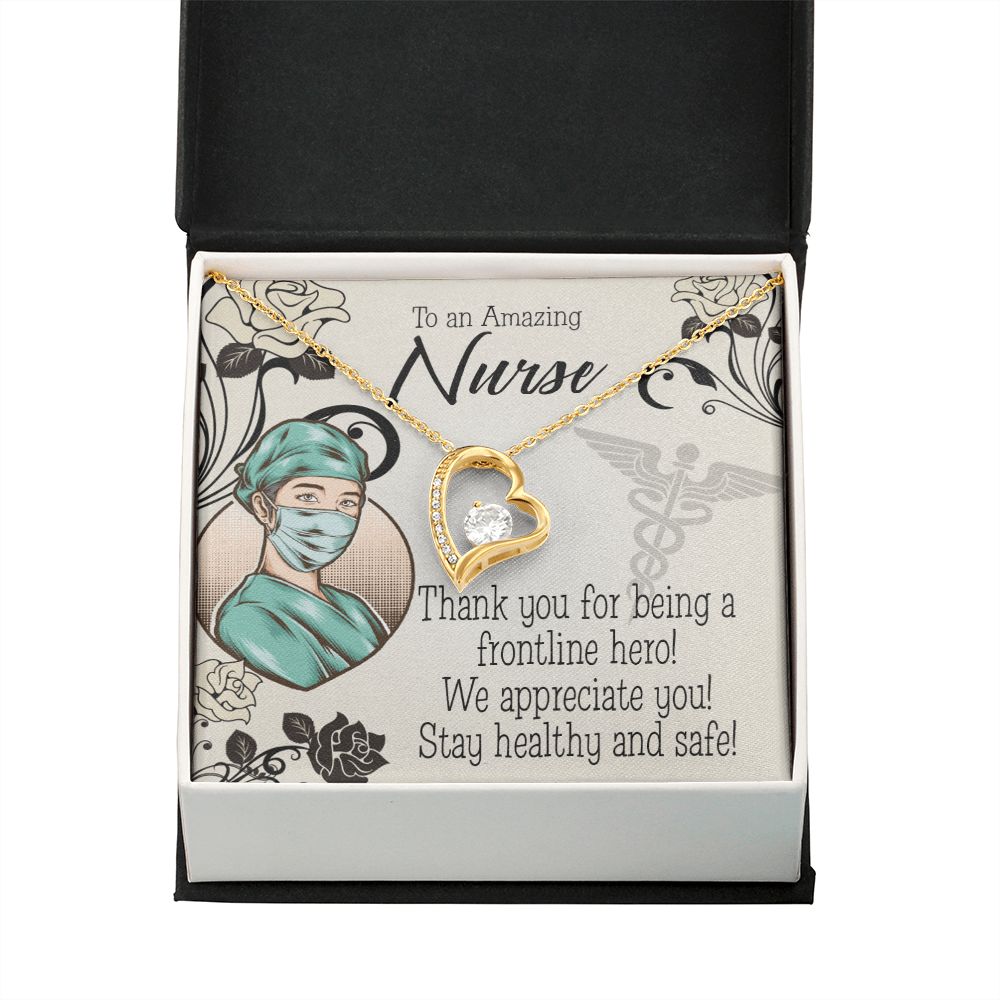 Thank You Frontlines Worker Forever Necklace w Message Card-Express Your Love Gifts