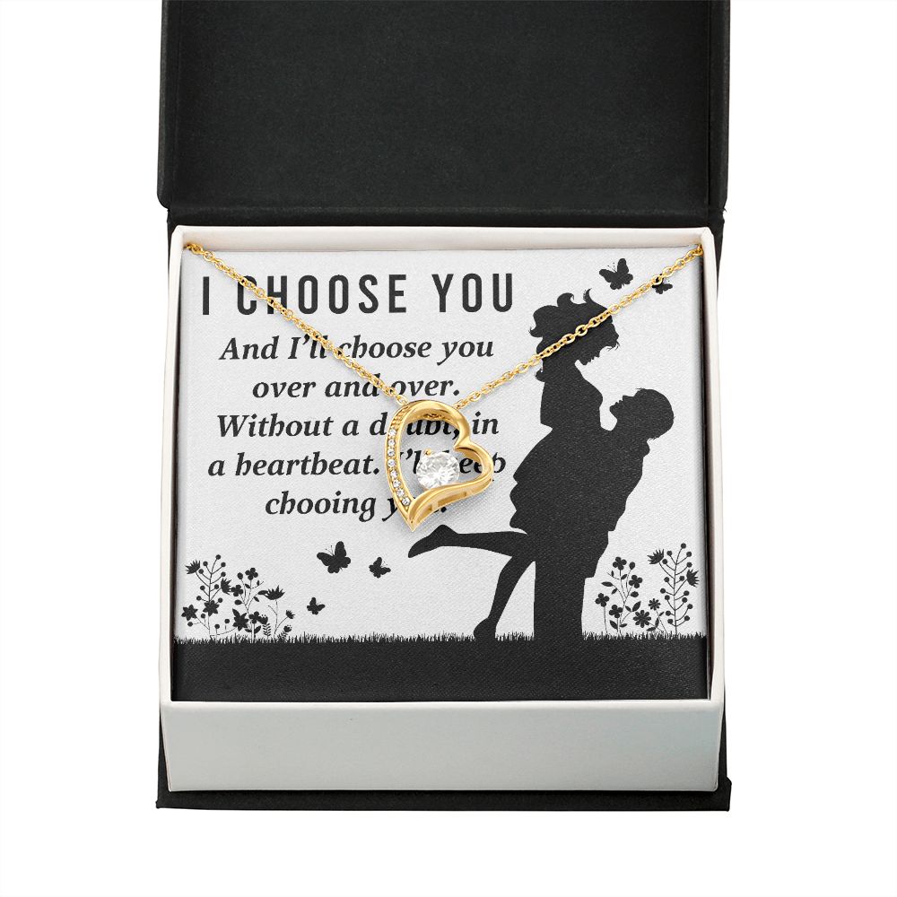 I Choose You Forever Necklace w Message Card-Express Your Love Gifts