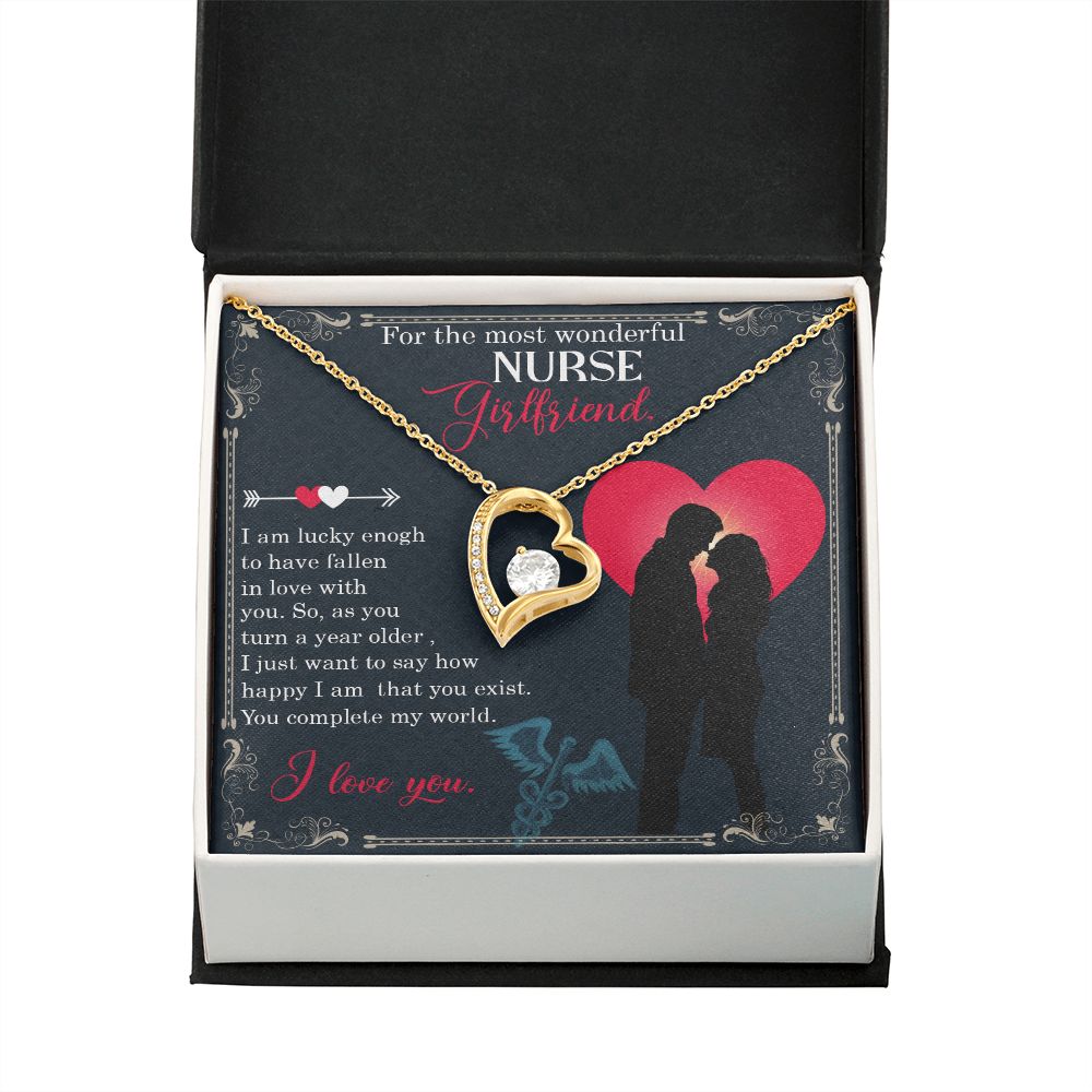 For the most wonderful nurse girlfriend Forever Necklace w Message Card-Express Your Love Gifts