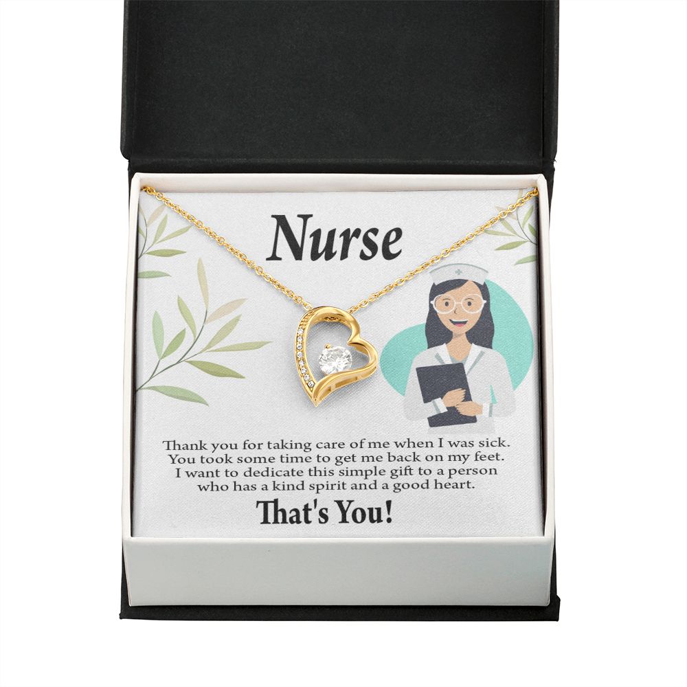 Simple Thank You Nurse Forever Necklace w Message Card-Express Your Love Gifts