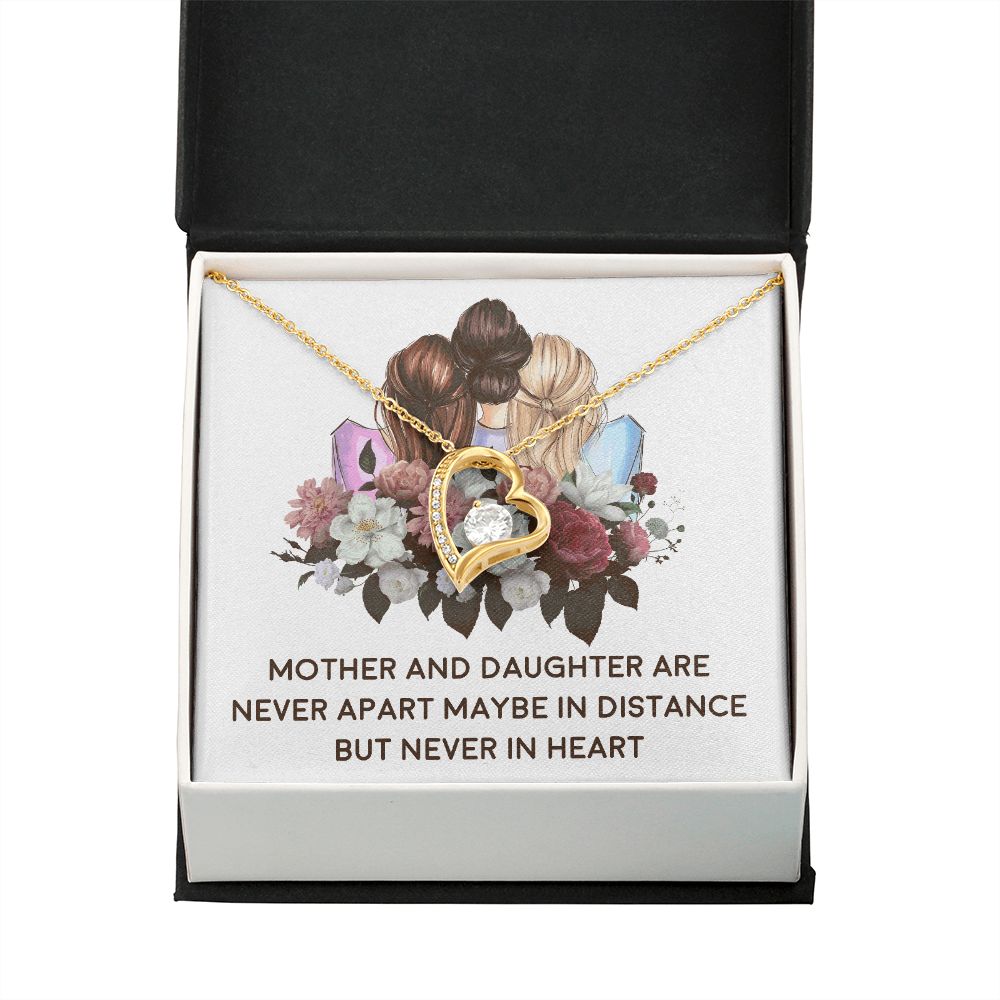 Mother and Daughter Never Apart Forever Necklace w Message Card-Express Your Love Gifts
