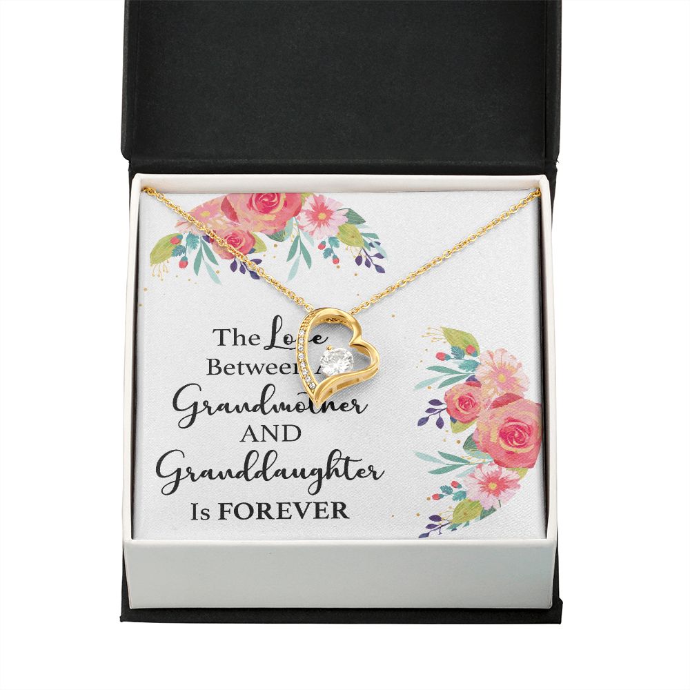 The Love Between a Grandmother and Granddaughter Forever Necklace w Message Card-Express Your Love Gifts