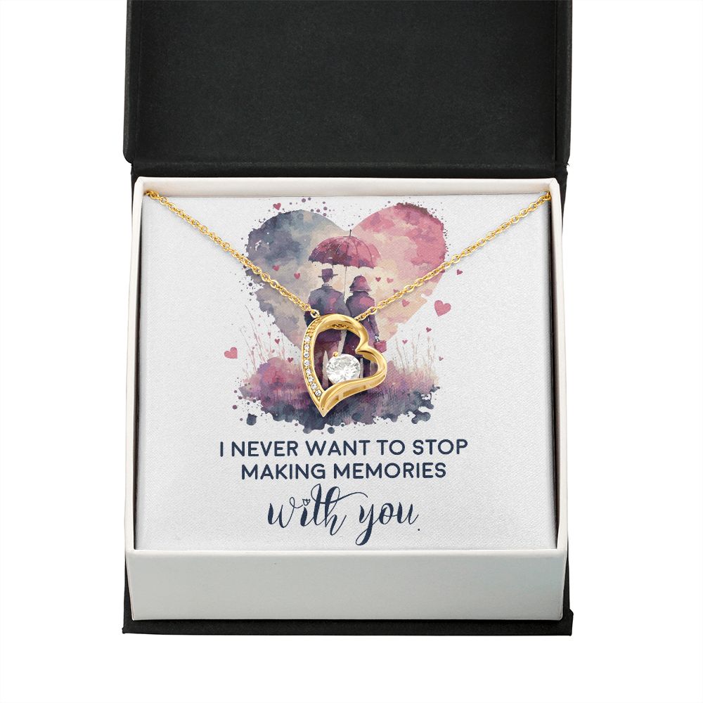 Never Stop Making Memories Forever Necklace w Message Card-Express Your Love Gifts