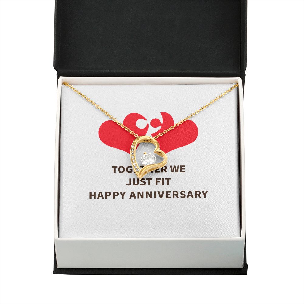 Together We Just Fit Forever Necklace w Message Card-Express Your Love Gifts