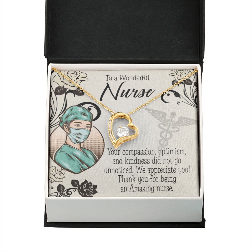 Thank Your Nurse Gift Forever Necklace w Message Card-Express Your Love Gifts