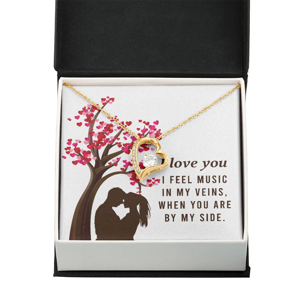By My Side Forever Necklace w Message Card-Express Your Love Gifts