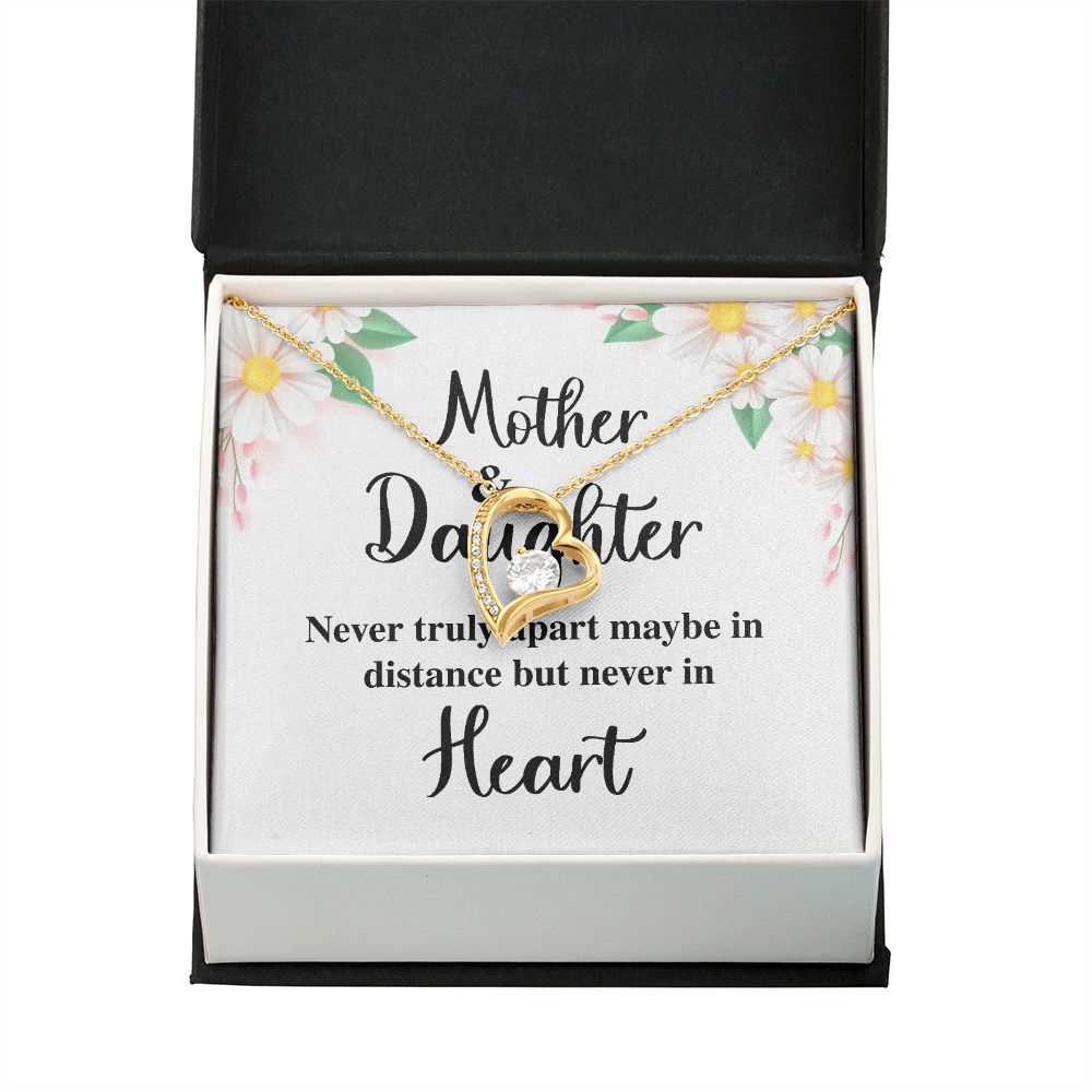 Mother and Daughter Never Truly Apart Forever Necklace w Message Card-Express Your Love Gifts