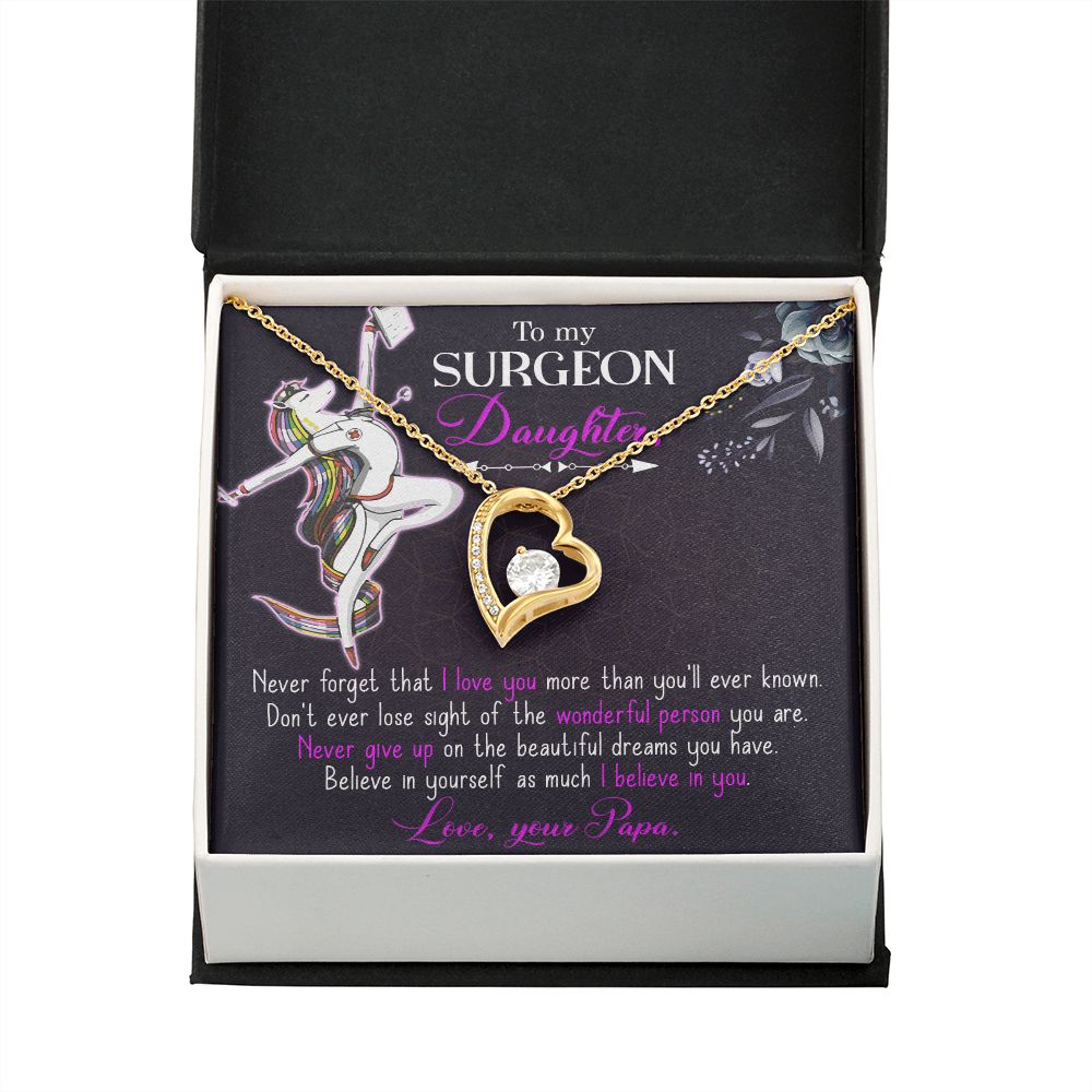 To my Surgeon Daughter Forever Necklace w Message Card-Express Your Love Gifts