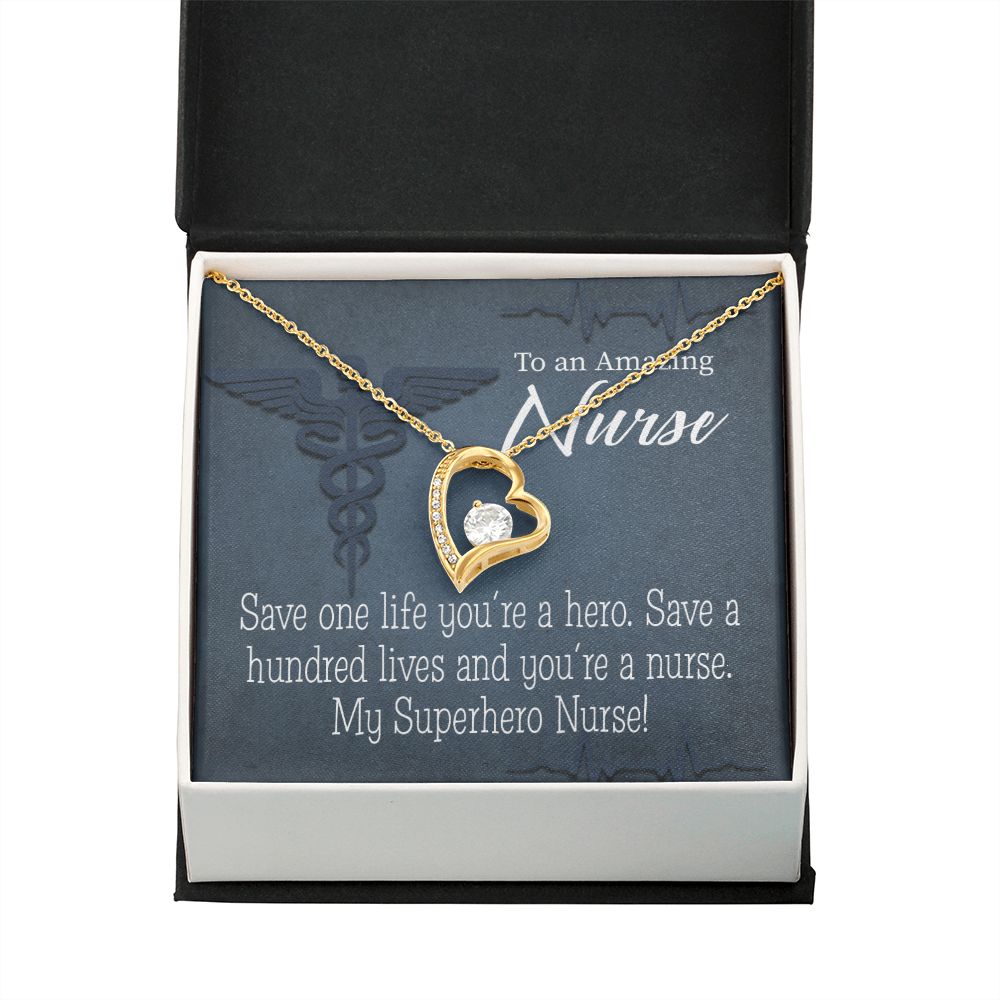 My Superhero Nurse! Forever Necklace w Message Card-Express Your Love Gifts