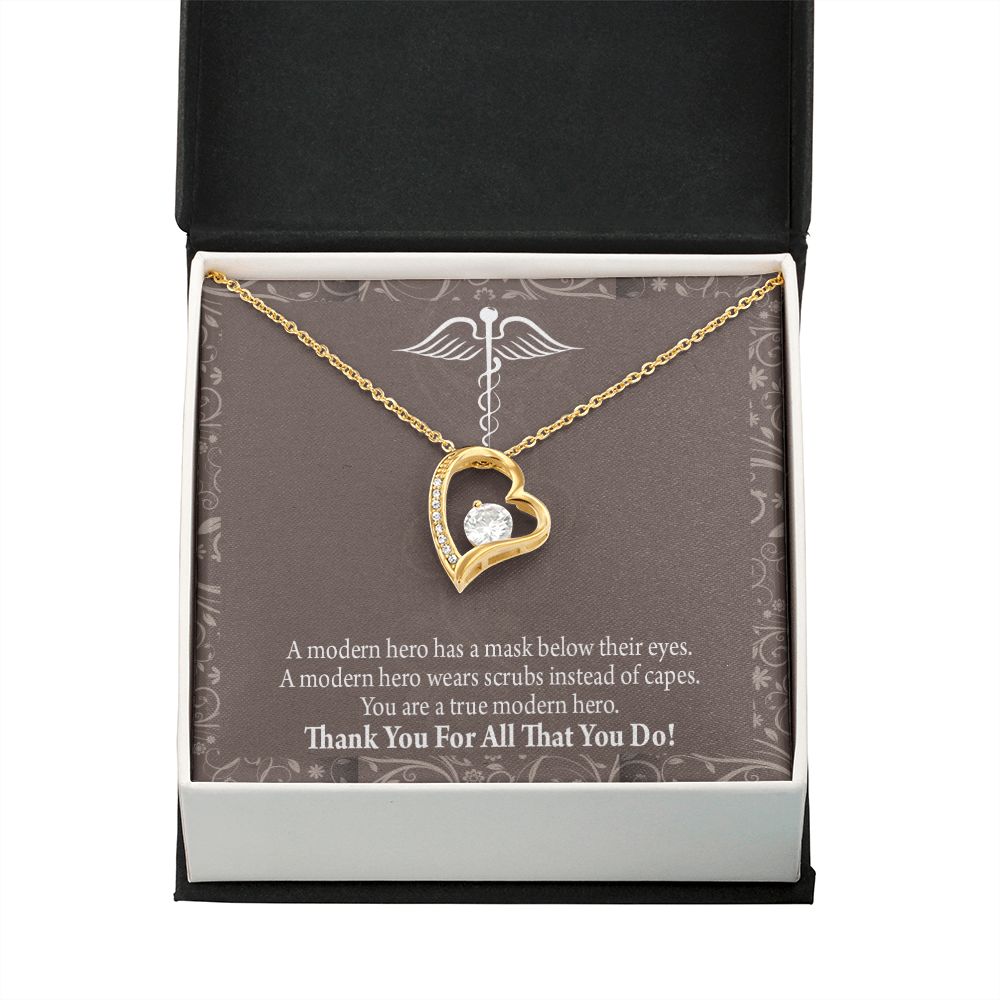 Medical Hero Appreciation Forever Necklace w Message Card-Express Your Love Gifts