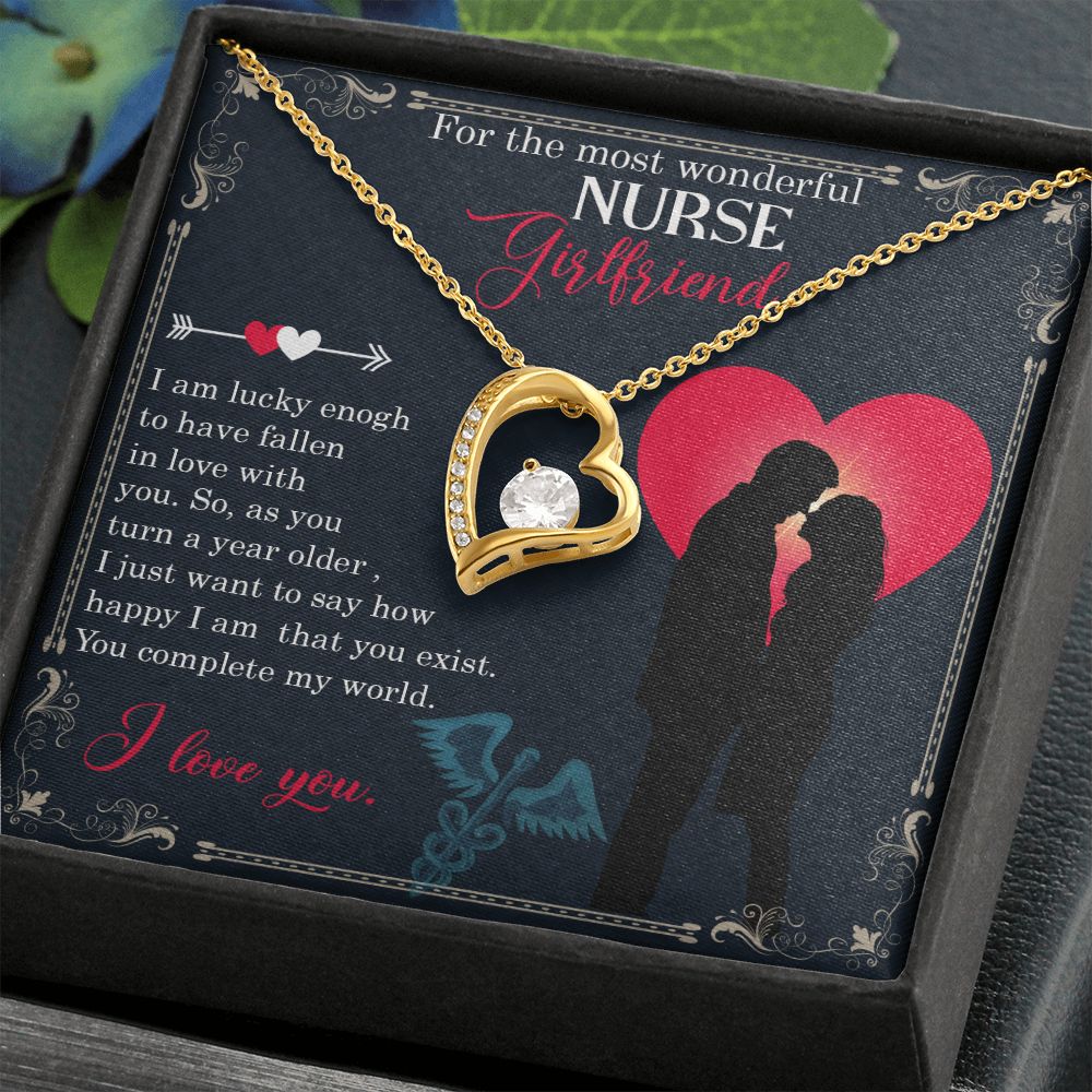 For the most wonderful nurse girlfriend Forever Necklace w Message Card-Express Your Love Gifts