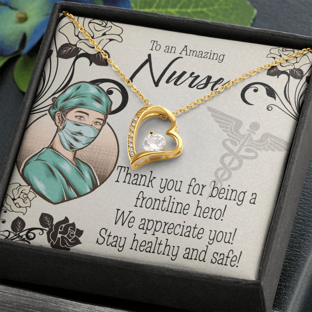 Thank You Frontlines Worker Forever Necklace w Message Card-Express Your Love Gifts