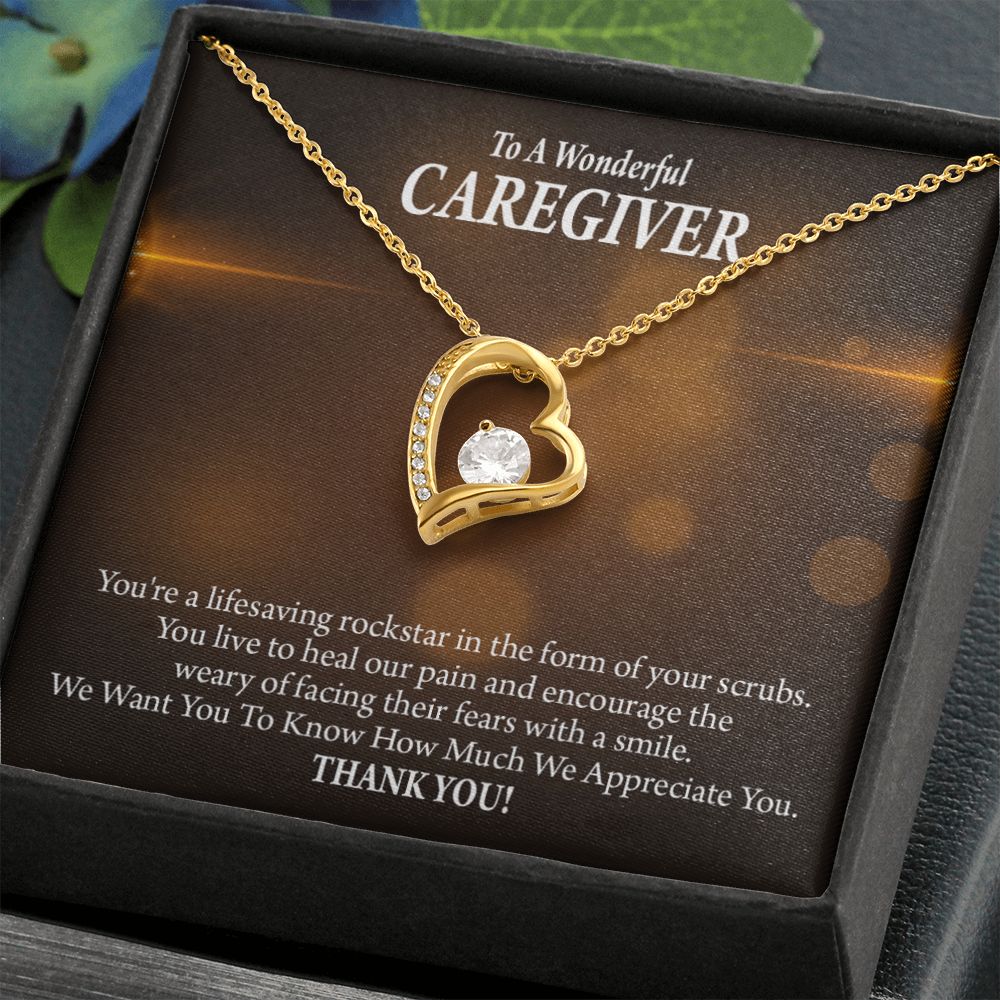 Rockstar Caregiver Forever Necklace w Message Card-Express Your Love Gifts