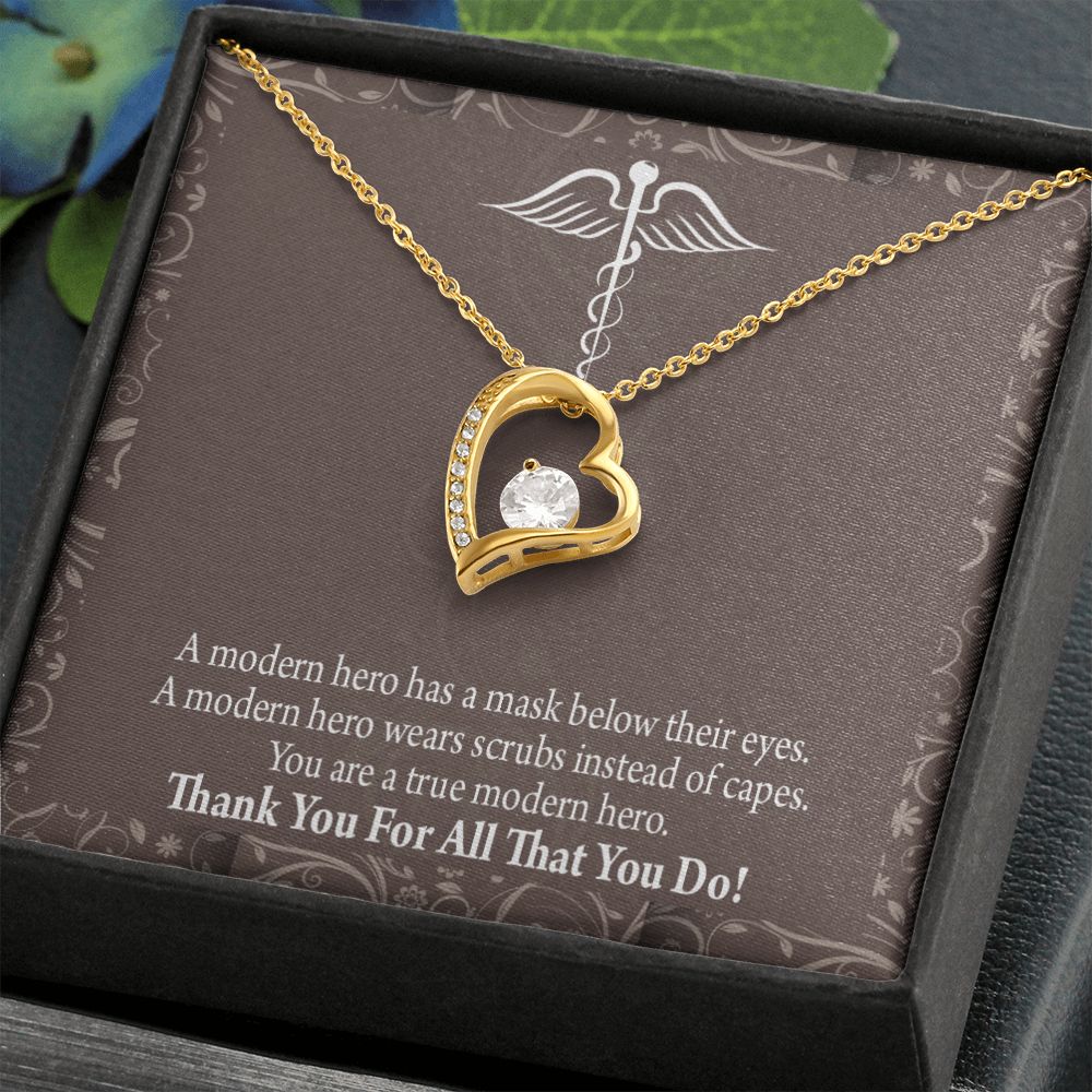 Medical Hero Appreciation Forever Necklace w Message Card-Express Your Love Gifts