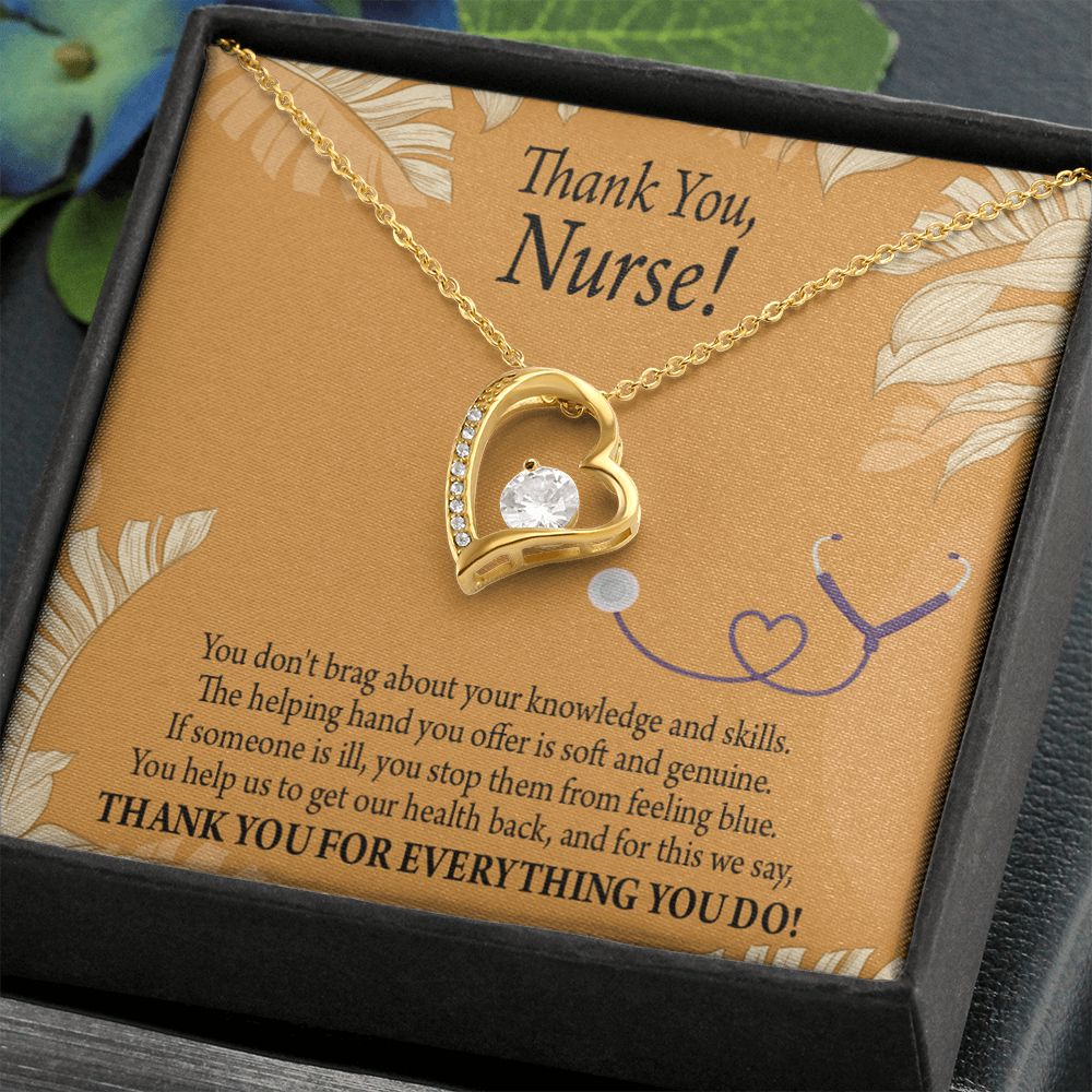 Thank You Nurse Gift Forever Necklace w Message Card-Express Your Love Gifts