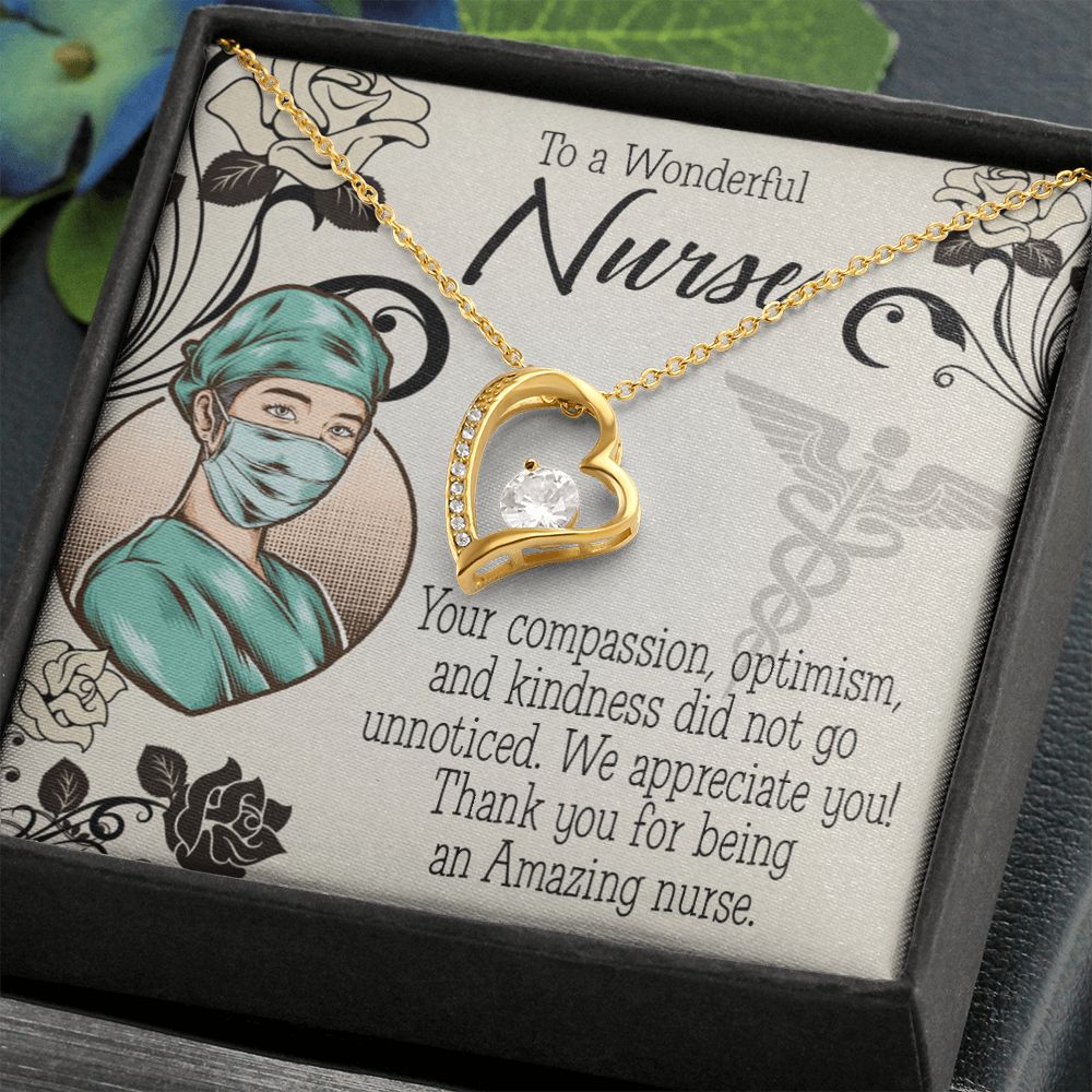 Thank Your Nurse Gift Forever Necklace w Message Card-Express Your Love Gifts