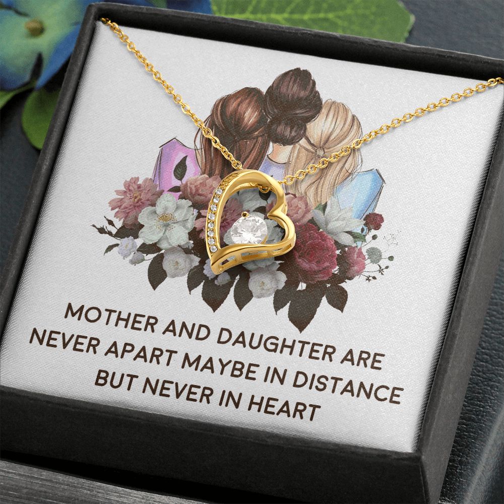 Mother and Daughter Never Apart Forever Necklace w Message Card-Express Your Love Gifts