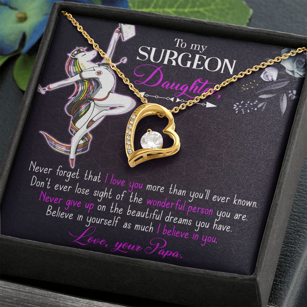 To my Surgeon Daughter Forever Necklace w Message Card-Express Your Love Gifts