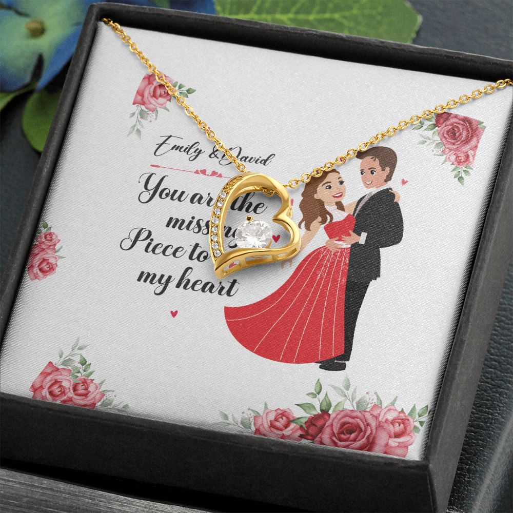 You Are The Missing Piece to My Heart Forever Necklace w Message Card-Express Your Love Gifts