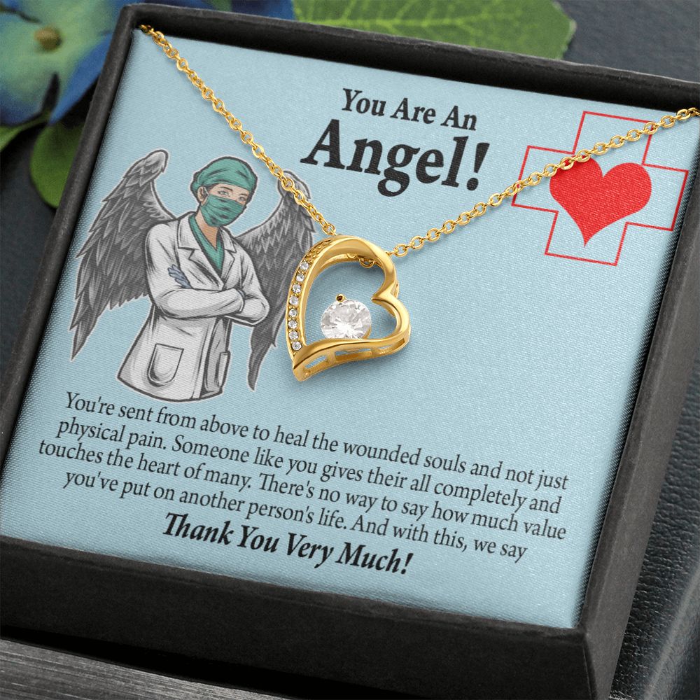 You Are an Angel Nurse Forever Necklace w Message Card-Express Your Love Gifts