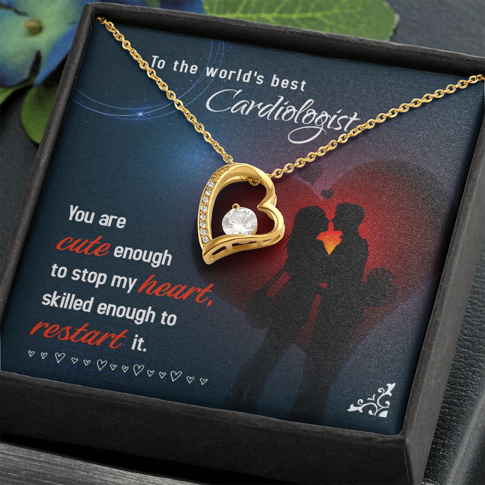 Cute Enough to Stop Forever Necklace w Message Card-Express Your Love Gifts