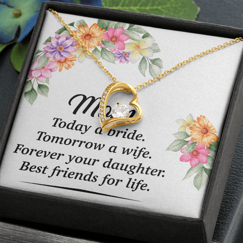 Mom Bestfriend For Life Forever Necklace w Message Card-Express Your Love Gifts