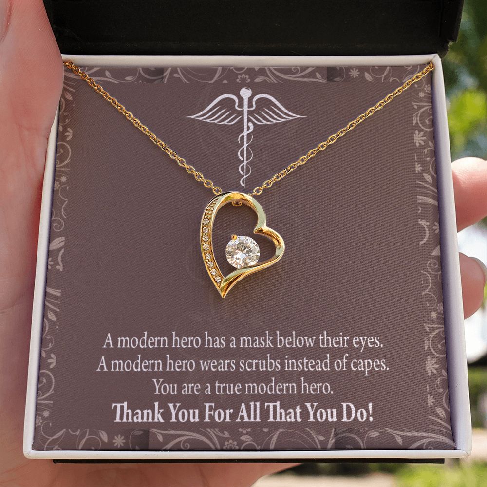 Medical Hero Appreciation Forever Necklace w Message Card-Express Your Love Gifts