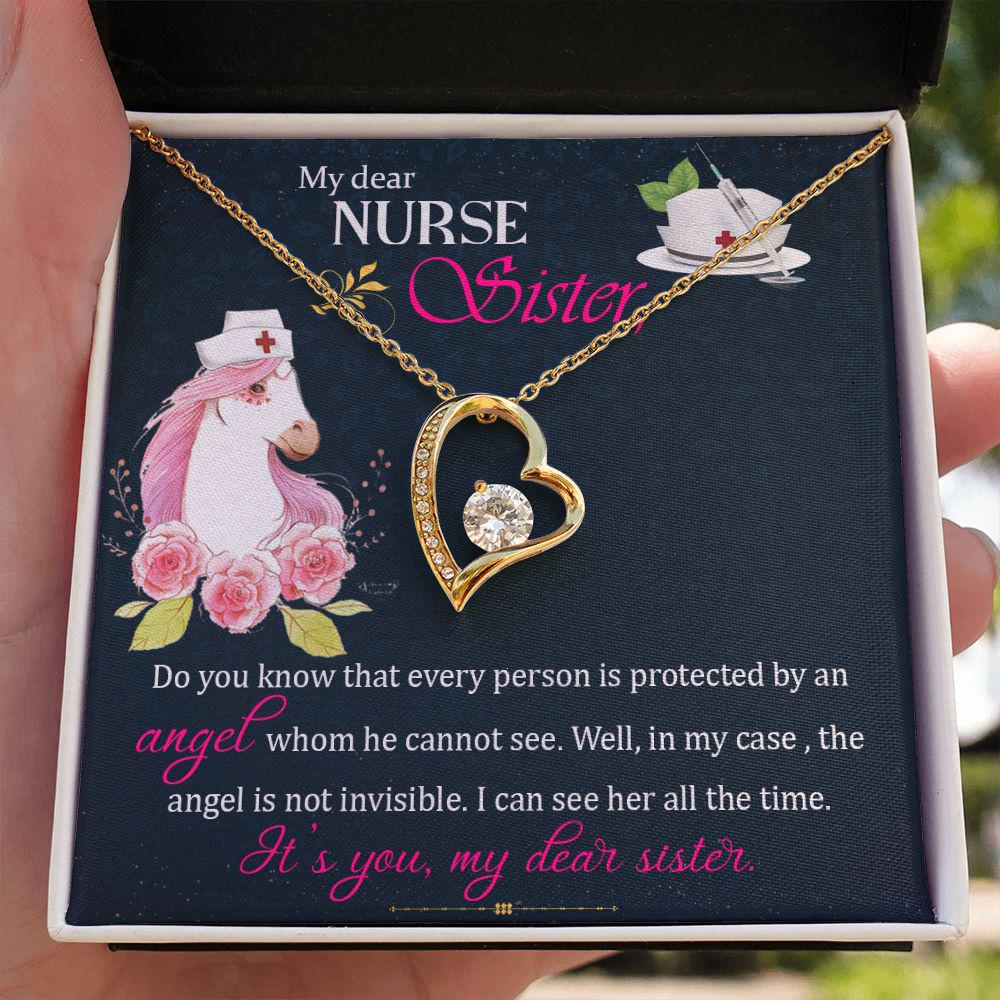 My Dear Nurse Sister Forever Necklace w Message Card-Express Your Love Gifts
