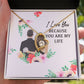 I Love You Because You Are My Life Forever Necklace w Message Card-Express Your Love Gifts