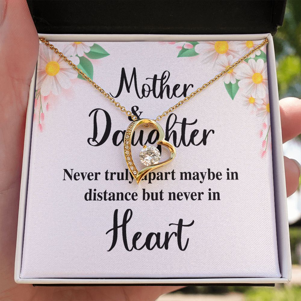 Mother and Daughter Never Truly Apart Forever Necklace w Message Card-Express Your Love Gifts