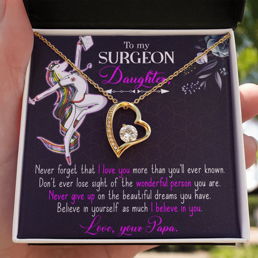 To my Surgeon Daughter Forever Necklace w Message Card-Express Your Love Gifts