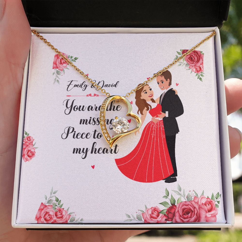 You Are The Missing Piece to My Heart Forever Necklace w Message Card-Express Your Love Gifts