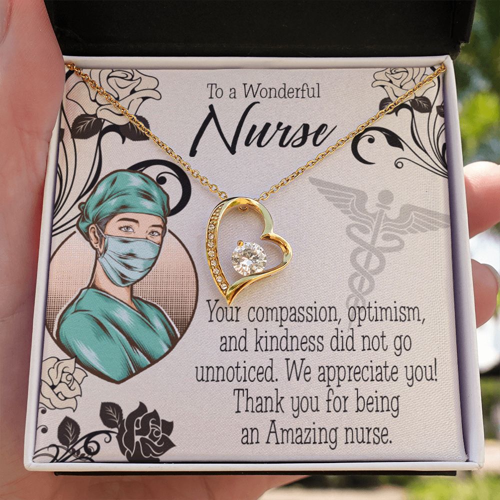 Thank Your Nurse Gift Forever Necklace w Message Card-Express Your Love Gifts
