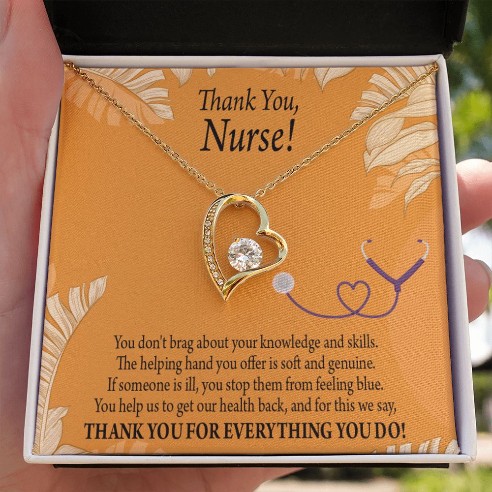 Thank You Nurse Gift Forever Necklace w Message Card-Express Your Love Gifts