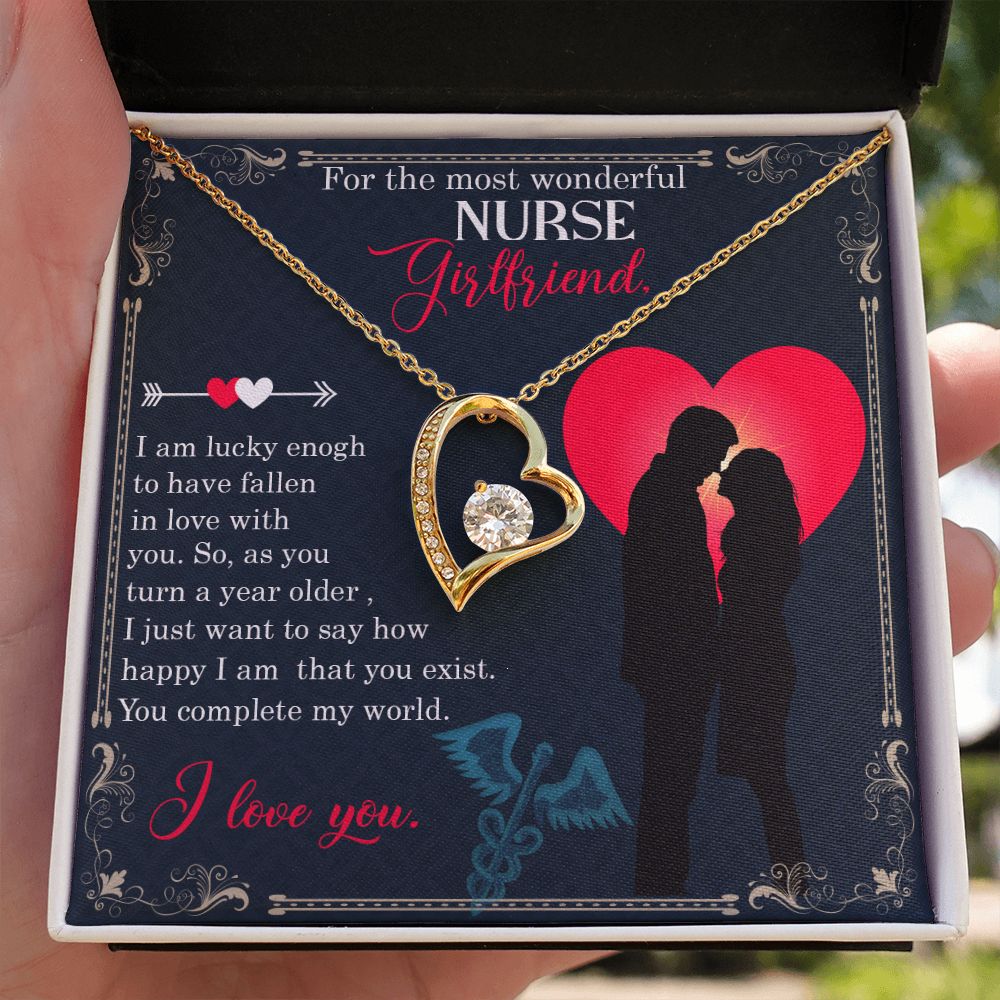 For the most wonderful nurse girlfriend Forever Necklace w Message Card-Express Your Love Gifts
