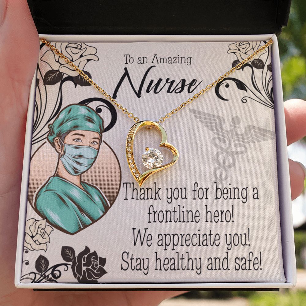 Thank You Frontlines Worker Forever Necklace w Message Card-Express Your Love Gifts