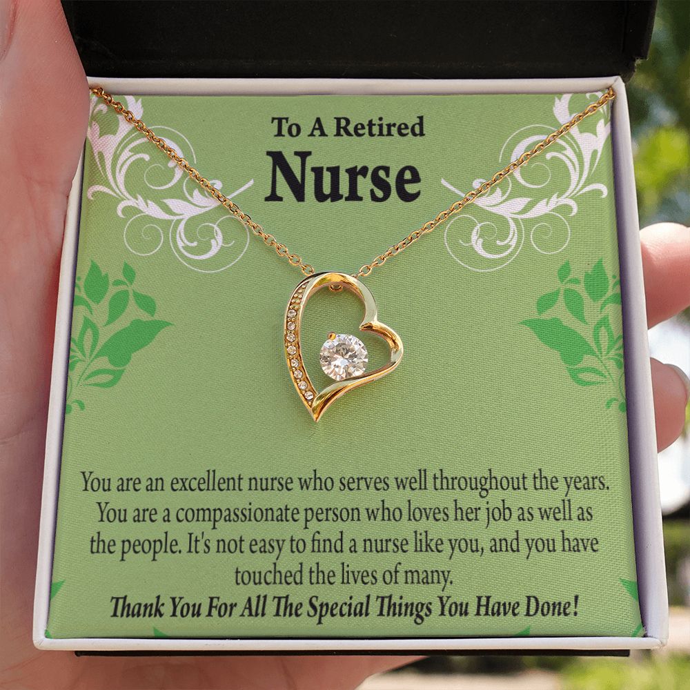 Retired Nurse Thank You Forever Necklace w Message Card-Express Your Love Gifts