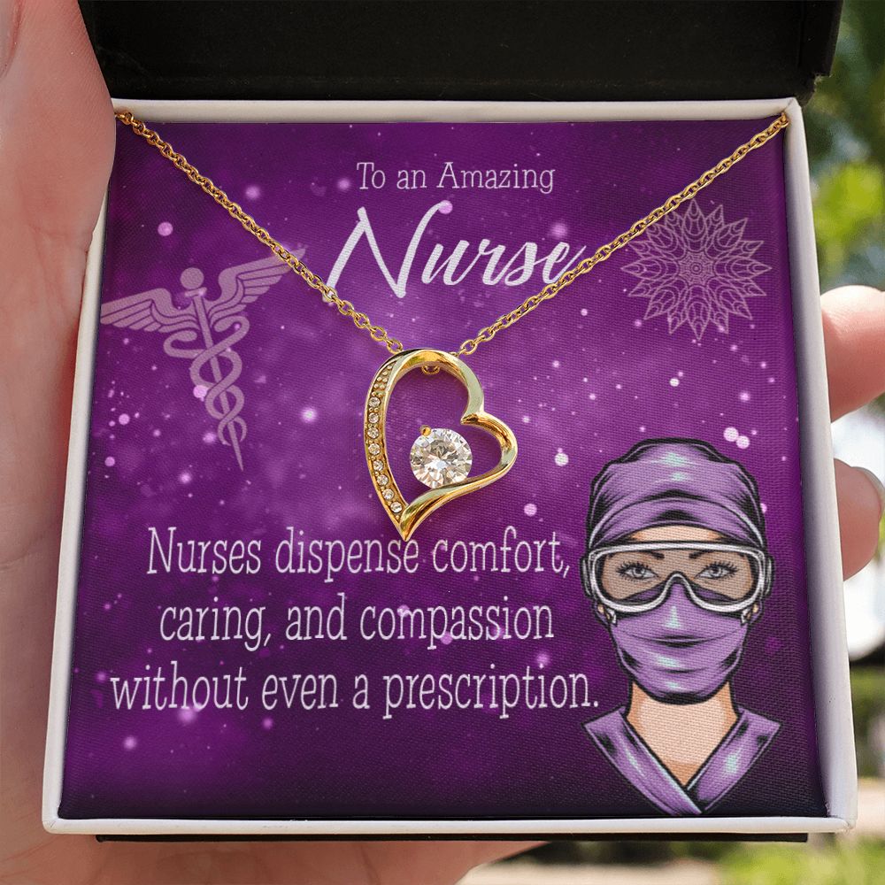 Nurse RN Caduceus Forever Necklace w Message Card-Express Your Love Gifts