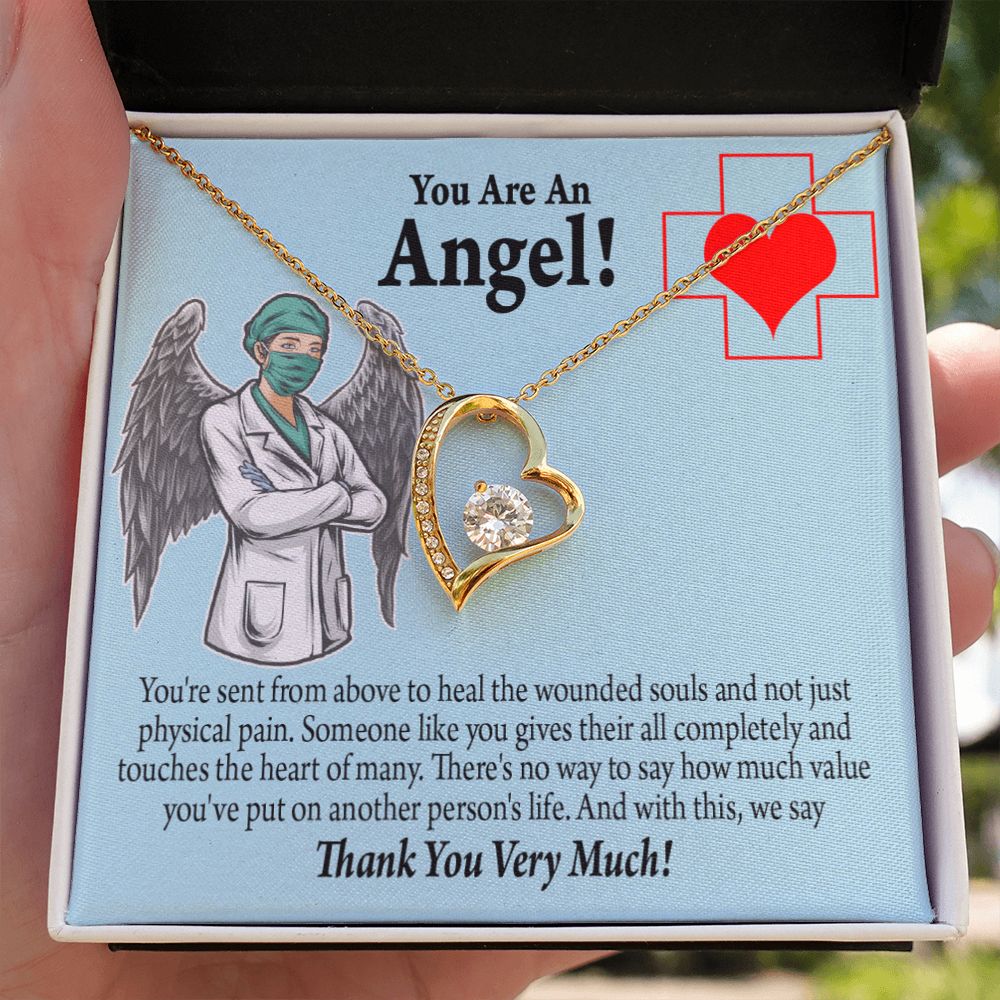 You Are an Angel Nurse Forever Necklace w Message Card-Express Your Love Gifts