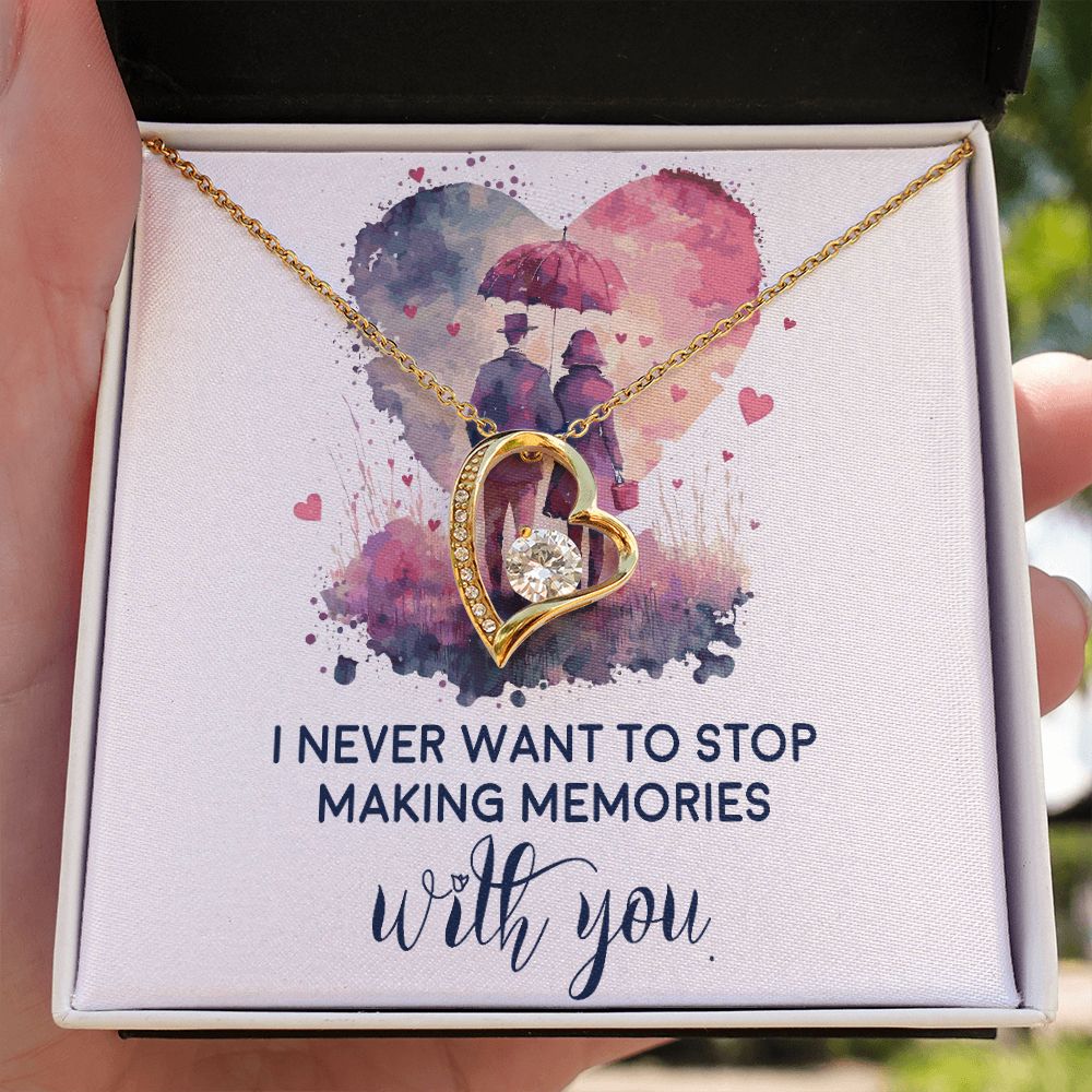 Never Stop Making Memories Forever Necklace w Message Card-Express Your Love Gifts