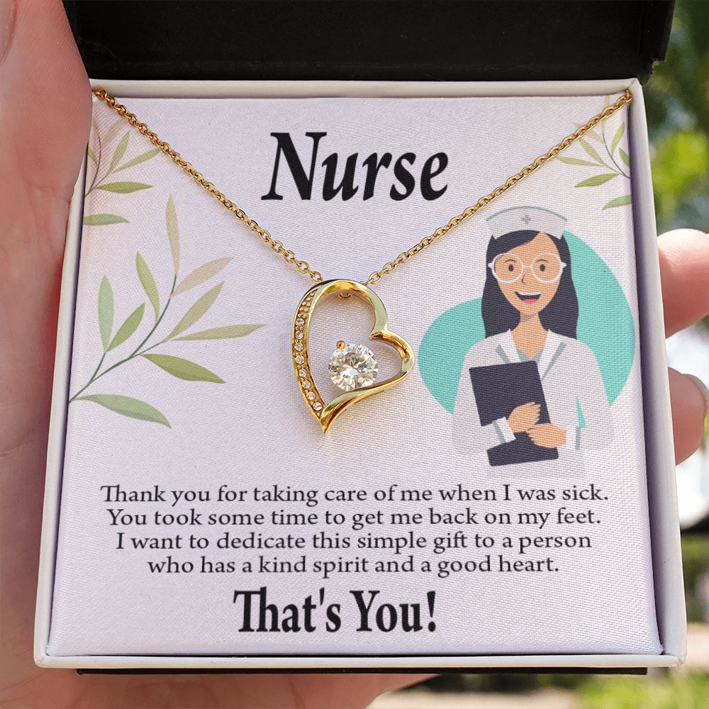 Simple Thank You Nurse Forever Necklace w Message Card-Express Your Love Gifts
