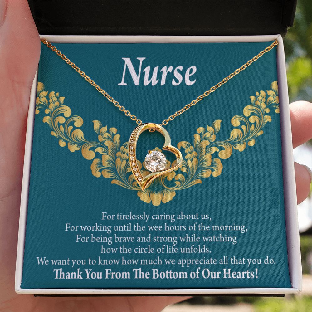 Thank You Medical Hero Forever Necklace w Message Card-Express Your Love Gifts