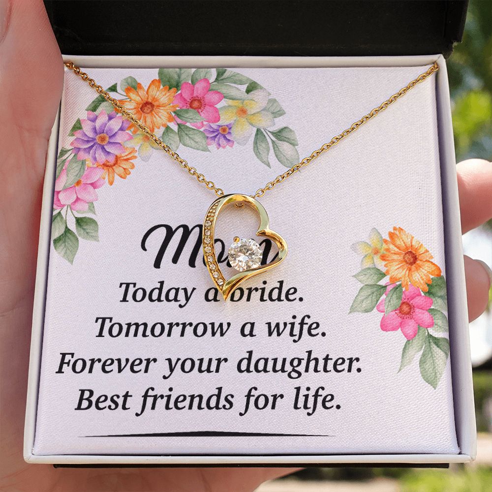 Mom Bestfriend For Life Forever Necklace w Message Card-Express Your Love Gifts
