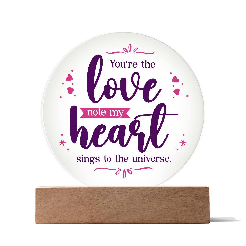 You're the Love Note Printed Circle Acrylic Plaque-Express Your Love Gifts