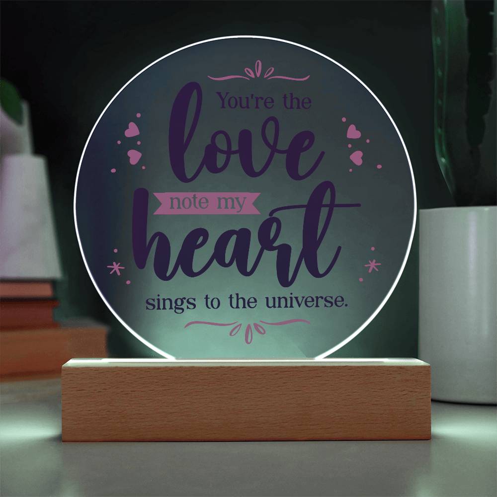 You're the Love Note Printed Circle Acrylic Plaque-Express Your Love Gifts