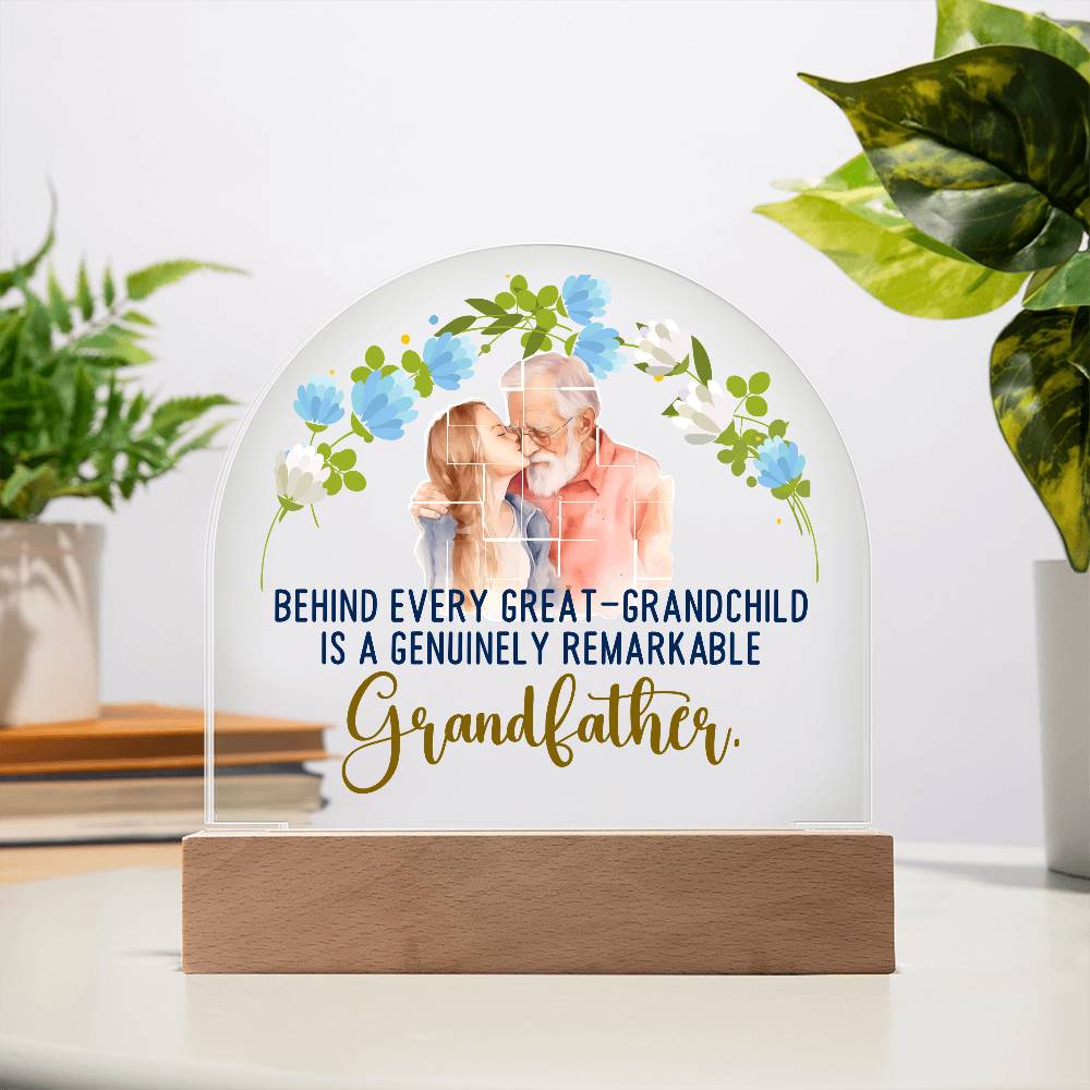 Grandpa Behind Every Great Printed Acrylic Dome Plaque-Express Your Love Gifts